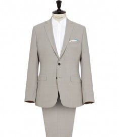 Reiss Rushby Three Button Notch Lapel Linen Suit Grey