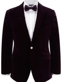 Austin Reed Contemporary Fit Plum Velvet Jacket