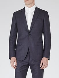Reiss Rollins Wool Suit Navy