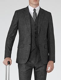 Reiss Parker Three Piece Suit Black/white