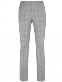 Burton Light Grey Check Skinny Fit Suit Trousers
