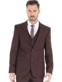Burton Burgundy Slim Fit Suit Jacket