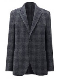 Uniqlo Men Wool Blended Checked Blazer