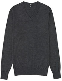 Uniqlo Men Extra Fine Merino V Neck Sweater