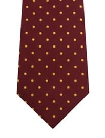 Designer Dark Red Polka Dot Silk Tie