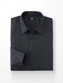 Uniqlo Men Easy Care Broadcloth Long Sleeve Shirt