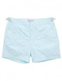 Orlebar Brown David Hicks Bulldog Print Sky Blue Swim Shorts