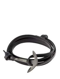 Miansai Hook Leather Anchor Bracelet