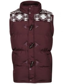 Brave Soul Mens Burnley Gilet - Burgundy