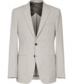 Reiss Bradley B Micro Check Cotton Blazer Stone