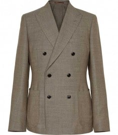 Reiss Anders Double-breasted Six Button Blazer Taupe