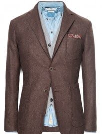 He By Mango Unstructured Herringbone Wool-blend Blazer