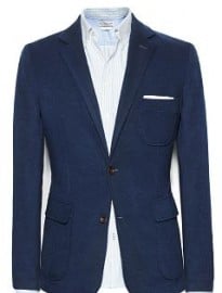 He By Mango Leather Elbow Patches PiquÉ Blazer