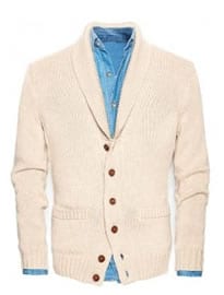 He By Mango Shawl Collar Cotton Cardigan