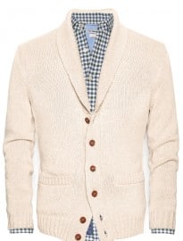 He By Mango Shawl Collar Cotton Cardigan
