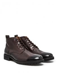 He By Mango Lace-up Leather Ankle Boots