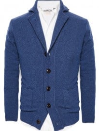 He By Mango Notched Lapel Wool-blend Cardigan
