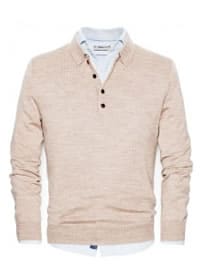 He By Mango Polo Collar Wool Sweater