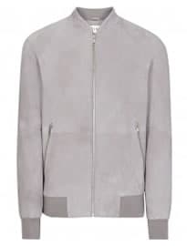 Reiss Toulon Suede Bomber Jacket Grey