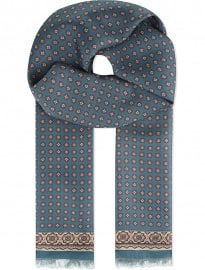 Paul Smith Accessories Medallion Printed Striped Scarf