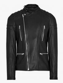 Reiss Spitfire Leather Biker Jacket