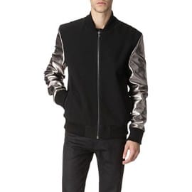 Blood Brother Leather-sleeved Varsity Bomber Jacket