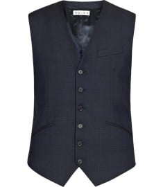 Reiss Simmerson W Micro Texture Waistcoat Navy
