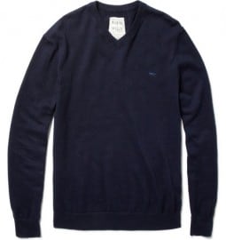 Aubin & Wills Cotton And Cashmere-blend V-neck Sweater