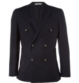 Boglioli Dover Double-breasted Wool-hopsack Blazer