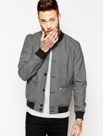 Asos Bomber Jacket In Puppytooth