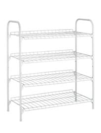 4 Tier White Shoe Rack