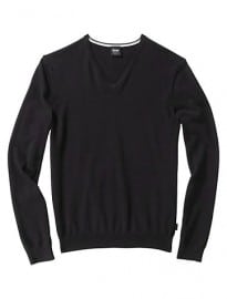 Fine-knit V-neck Pullover Gent-1 By Boss Black