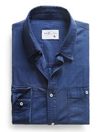 He By Mango Classic-fit Ink Denim Shirt