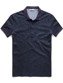 He By Mango Floral Print Piqué Polo Shirt