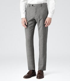 Reiss Barney T Two Tone Modern Trousers Grey