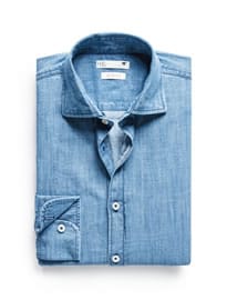 He By Mango Slim-fit Chambray Shirt