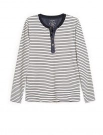 He By Mango Striped Henley T-shirt