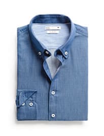 He By Mango Slim-fit Chambray Shirt