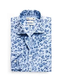 He By Mango Slim-fit Floral Linen-blend Shirt