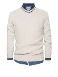 He By Mango Textured Linen Cotton-blend Sweater