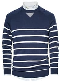 He By Mango Striped Cotton-blend Sweater
