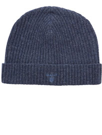 Gant Lambswool Ribbed Beanie Hat