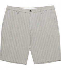 Reiss Nelson Linen Herringbone Tailored Shorts Soft Grey