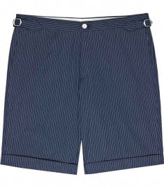 Reiss Gold S Formal Pinstripe Tailored Shorts Navy