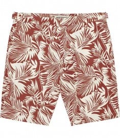 Reiss Montego Palm Print Short Terracotta