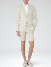 Reiss Shannon S Cotton Tailored Shorts Stone