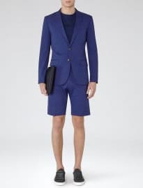 Reiss Shannon S Cotton Tailored Shorts Blue