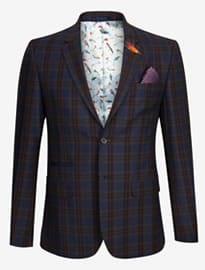 Ted Baker Sabines Tight Lines Checked Wool Blazer