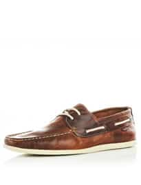 River Island Brown Slim Boat Shoes