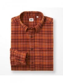 Uniqlo Men Flannel Checked Long Sleeve Shirt Q